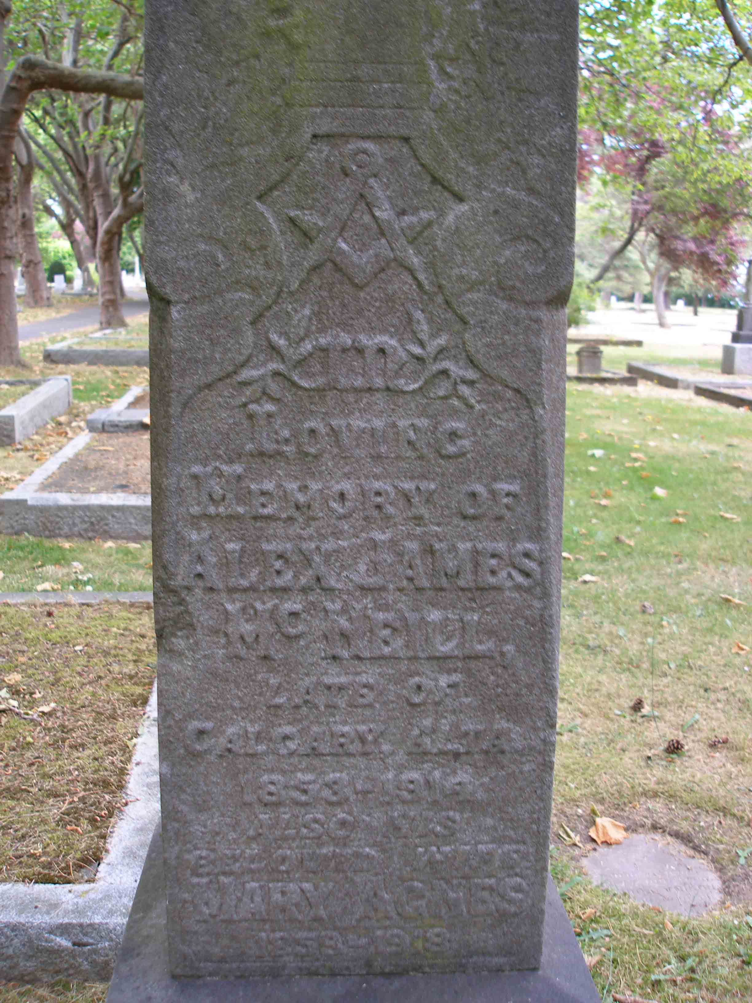 Alexander James McNeill tomb inscription